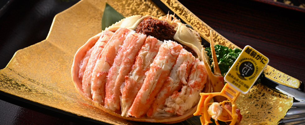 越前ガニ料理「セイコ蟹の甲羅盛り」
