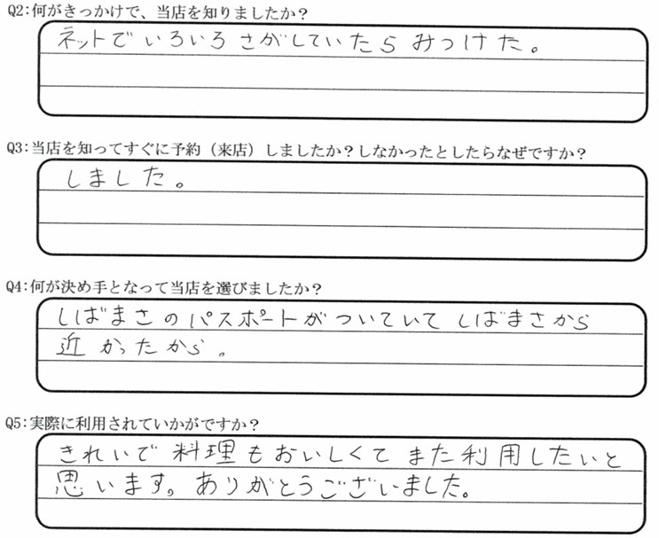 芝政ワールドが目的でご宿泊の口コミ・ご感想