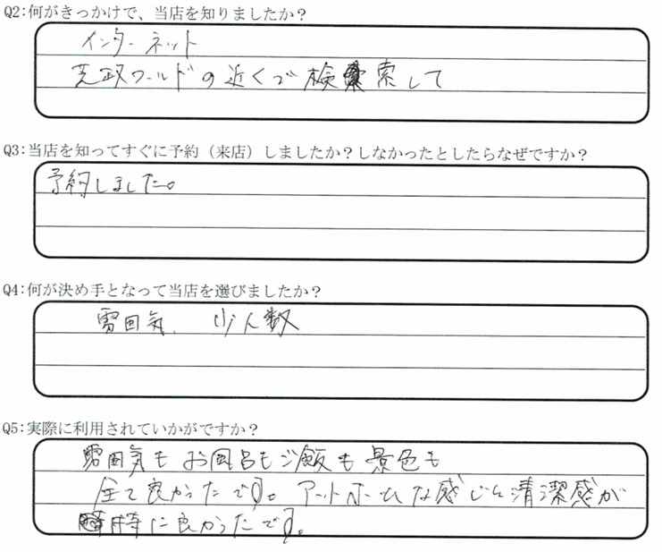 芝政ワールドが目的でご宿泊の口コミ・ご感想