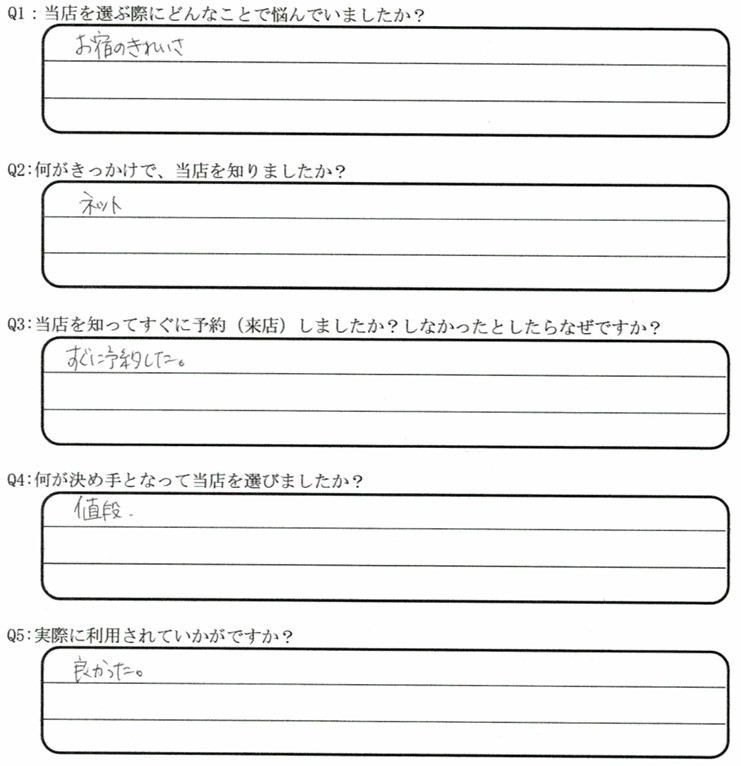 東尋坊が目的でご宿泊の口コミ・ご感想