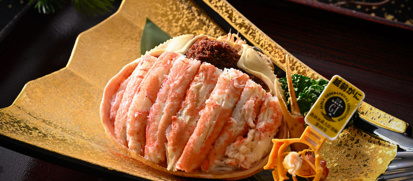 越前ガニ料理「セイコ蟹の甲羅盛り」