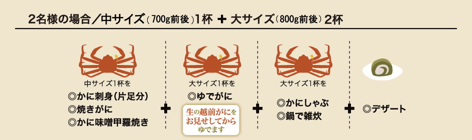 【大サイズ】越前ガニ 蟹しゃぶ付きフルコースプラン